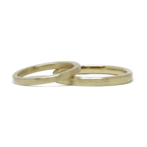 Wabi Sabi wedding rings in gold